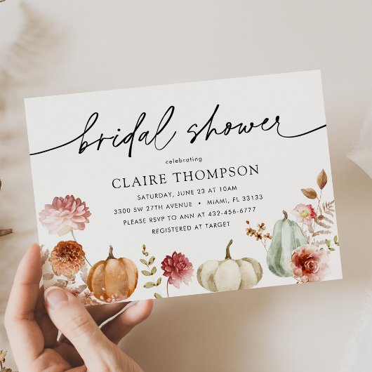 Fête des mariées Invitation à la douche d'automne