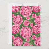 FÊTE DES MARIÉES | Invitation de pivoine rose fonc (Dos)