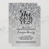 Fête des mariées Invitation Elle A Dit Oui Parties (Devant / Derrière)