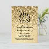 Fête des mariées Invitation Elle A Dit Oui Parties (Debout devant)