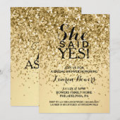 Fête des mariées Invitation Elle A Dit Oui Parties (Devant / Derrière)