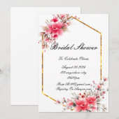 FÊTE DES MARIÉES INVITATION FLORALE (Devant / Derrière)