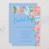 FÊTE DES MARIÉES INVITATION FLORALE PASTEL (Devant / Derrière)