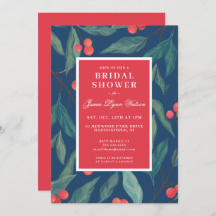 Fête des mariées   Invitation Holiday Holly & Berr