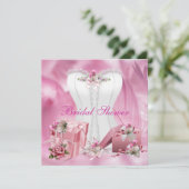 Fête des mariées Invitation Joli blanc rose corse  (Debout devant)