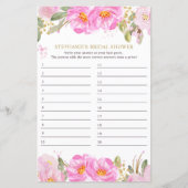 Fête des mariées Jeu rose Floral Carte de réponse (Devant)