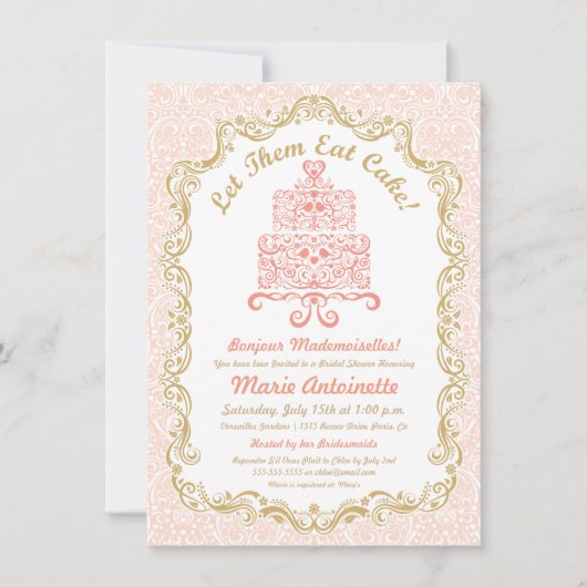 Fête des mariées Laissez-Les Manger Invitation Gât (Devant)