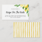 Fête des mariées Lemon Thème Recette Demande Carte (Devant / Derrière)