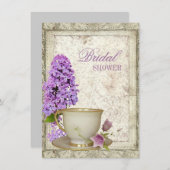 Fête des mariées lilas violet Tea Party Invitation (Devant / Derrière)