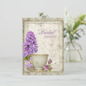 Fête des mariées lilas violet Tea Party Invitation (Debout devant)
