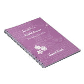 Fête des mariées Livre d'Invité Purple, Floral Bla (Côté Droit)