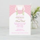 Fête des mariées Mariage rose Invitation (Debout devant)