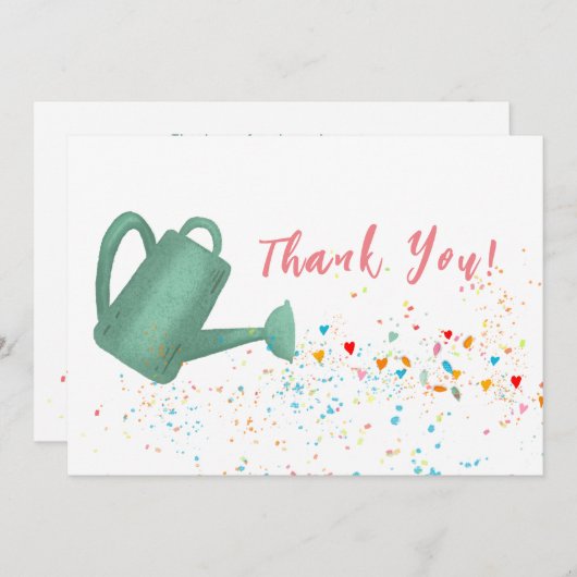 Fête des mariées Merci arrosage Can Coeurs (Devant / Derrière)