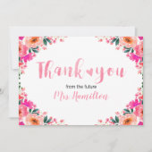 Fête des mariées Merci Cute Aquarelle Floral (Devant)