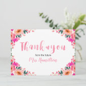 Fête des mariées Merci Cute Aquarelle Floral (Debout devant)