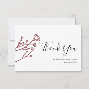 Fête des mariées Merci note