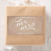 Fête des mariées Mini Champagne Étiquette rose (En situation)