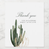 Fête des mariées moderne Cactus Étiquette à vin (Étiquettes simples)