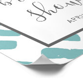 Fête des mariées moderne chic bleu  Affiche de bie (Coin)