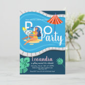 Fête des mariées moderne Pool Party Invitation adu (Debout devant)