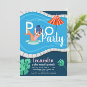 Fête des mariées moderne Pool Party Invitation adu (Debout devant)