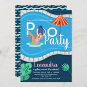 Fête des mariées moderne Pool Party Invitation adu (Devant / Derrière)