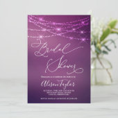 Fête des mariées moderne Purple Bokeh Invitation (Debout devant)