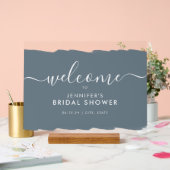 Fête des mariées moderne Welcome Paint Dusty Blue (Mariage)