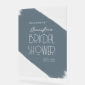 Fête des mariées moderne Welcome Paint Dusty Blue (Angle)