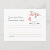 Fête des mariées Mots de conseil Carte Floral Teac (Dos)