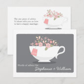 Fête des mariées Mots de conseil Carte Floral Teac (Devant / Derrière)