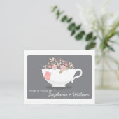 Fête des mariées Mots de conseil Carte Floral Teac (Debout devant)