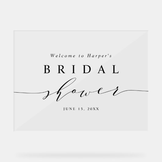 Fête des mariées noire et blanche minimale Accueil (Recto)