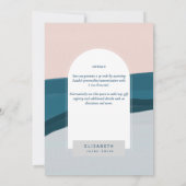 FÊTE DES MARIÉES NUMÉRIQUE Invitation bleu rose ma (Dos)