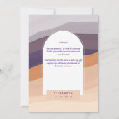 FÊTE DES MARIÉES NUMÉRIQUE Invitation violet orang (Dos)