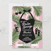 Fête des mariées Palm Springs Invitation (rose) (Devant)