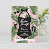 Fête des mariées Palm Springs Invitation (rose) (Debout devant)