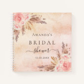 Fête des mariées pampas herbe rose or livre d'or (Devant)