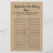 Fête des mariées papier rustique Alphabet Mariage  (Devant)