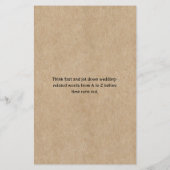 Fête des mariées papier rustique Alphabet Mariage  (Dos)