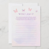 Fête des mariées Papillon Devine Qui Joue Carte (Devant)