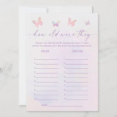 Fête des mariées papillon Guest de l'âge Carte de  (Devant)