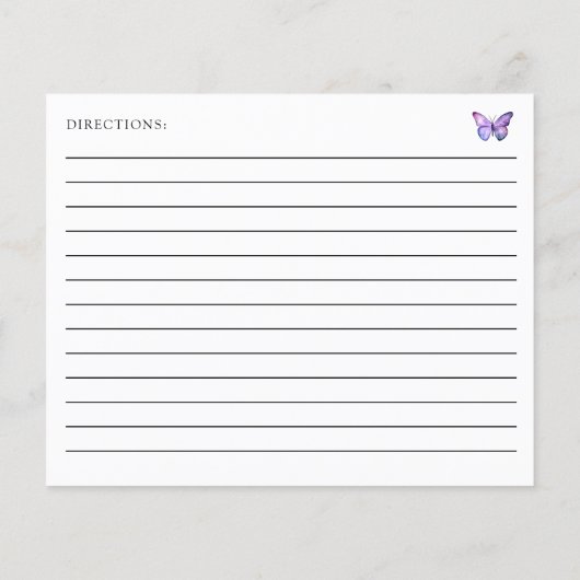 Fête des mariées Papillon Recette Carte Purple Scr (Dos)