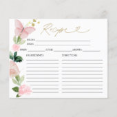 Fête des mariées papillon rose floral Cartes de re (Devant)