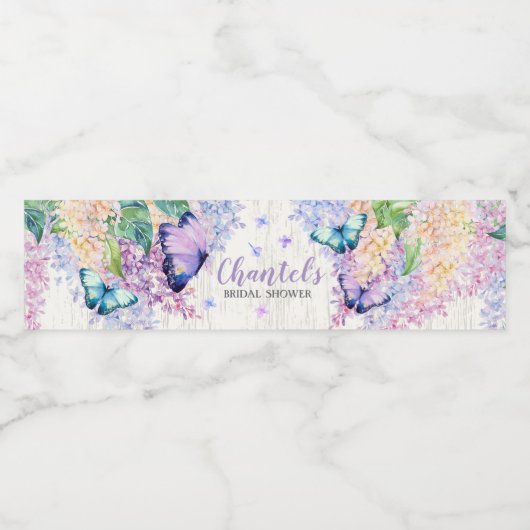 Fête des mariées Papillons Étiquette bouteille d'e (Étiquettes simples)
