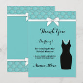 Fête des mariées Party Blue Black Merci Cartes (Devant / Derrière)