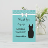 Fête des mariées Party Blue Black Merci Cartes (Debout devant)
