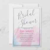 Fête des mariées Pastel Aquarelle Invitation (Devant)