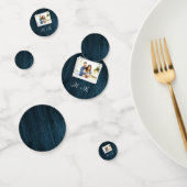 Fête des mariées photo en bois bleu Confetti (Groupe)