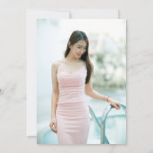 Fête des mariées Photo Invitations Floral Aquarell (Dos)